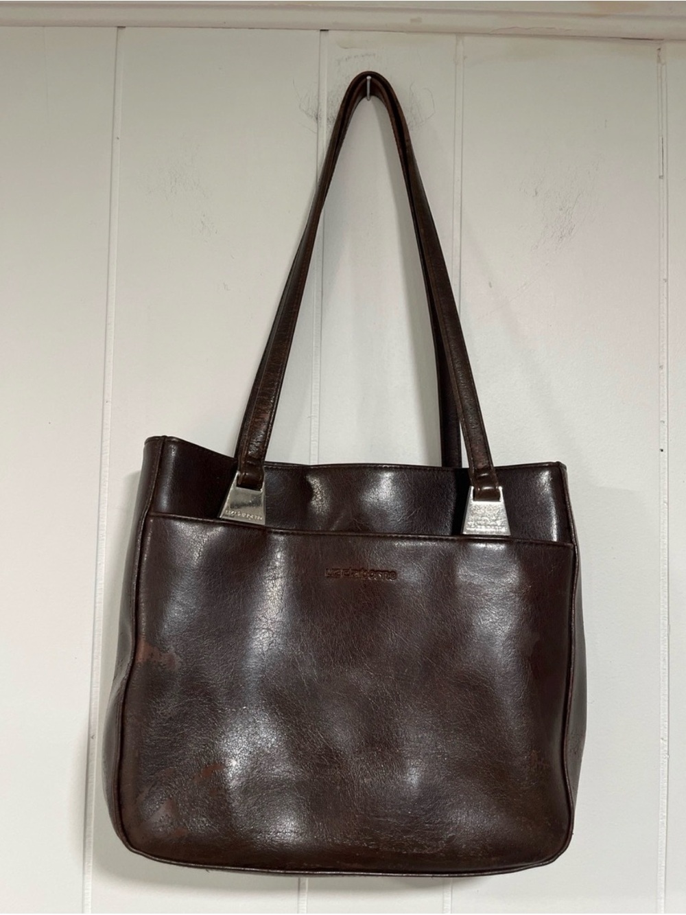 Vintage Liz Claiborne Brown Leather Shoulder Bag Genuine Leather Purse 90’s y2k - Picture 7 of 10